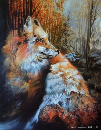 Peinture Claire Laurent Renard et Nature