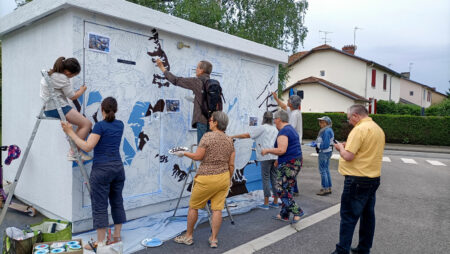 Fresque participative - Quartier des Oiseaux- St Denis-lés-Bourg