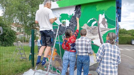 Fresque participative - Quartier des Oiseaux- St Denis-lés-Bourg