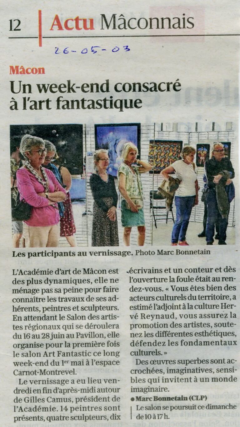 Article de presse- Salon Art Fantastic-Mâcon 2026